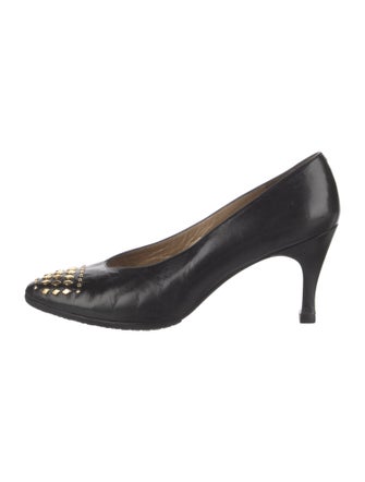 Stuart Weitzman Leather Studded Accents Pumps