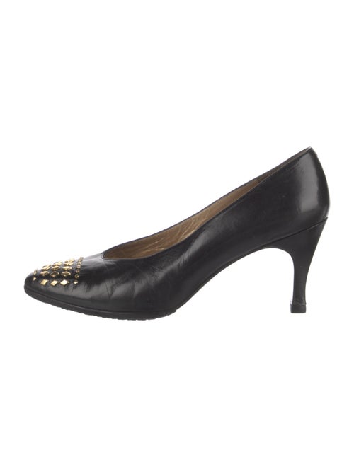 Stuart Weitzman Leather Studded Accents Pumps