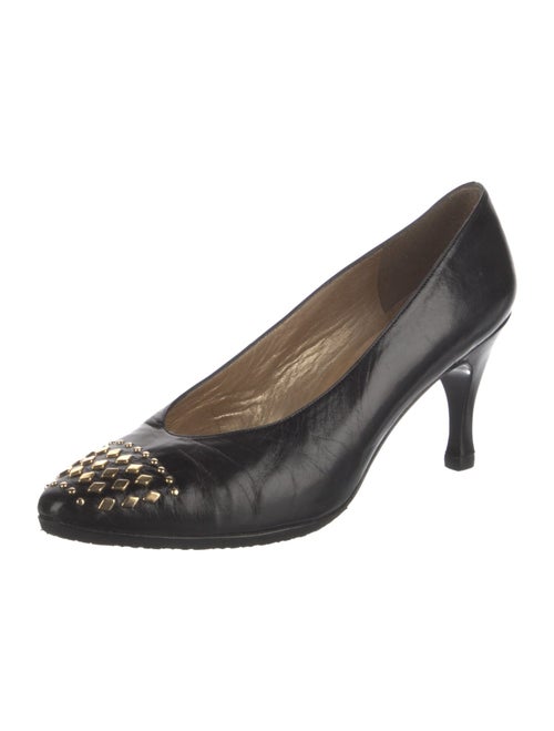 Stuart Weitzman Leather Studded Accents Pumps