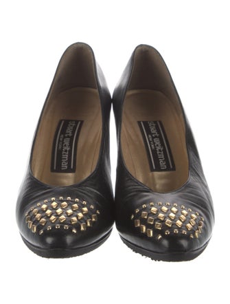 Stuart Weitzman Leather Studded Accents Pumps