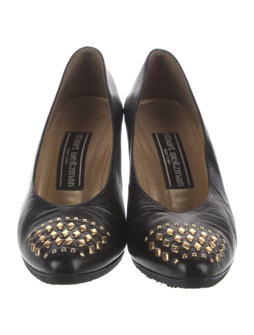 Stuart Weitzman Leather Studded Accents Pumps