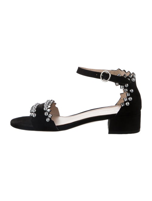 Stuart Weitzman Suede Studded Accents Sandals