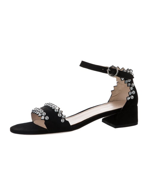 Stuart Weitzman Suede Studded Accents Sandals
