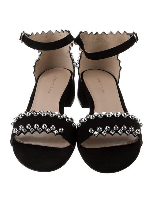 Stuart Weitzman Suede Studded Accents Sandals