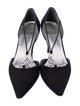 Stuart Weitzman Satin Crystal Embellishments T-Strap Pumps
