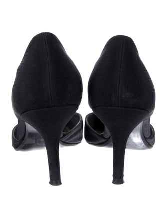 Stuart Weitzman Satin Crystal Embellishments T-Strap Pumps