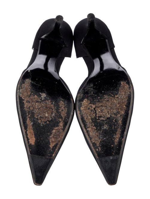 Stuart Weitzman Satin Crystal Embellishments T-Strap Pumps