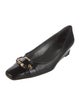 Stuart Weitzman Leather Chain-Link Accents Ballet Flats