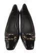 Stuart Weitzman Leather Chain-Link Accents Ballet Flats