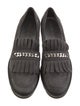 Stuart Weitzman Suede Chain-Link Accents Loafers