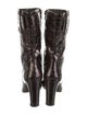 Stuart Weitzman Patent Leather Animal Print Combat Boots