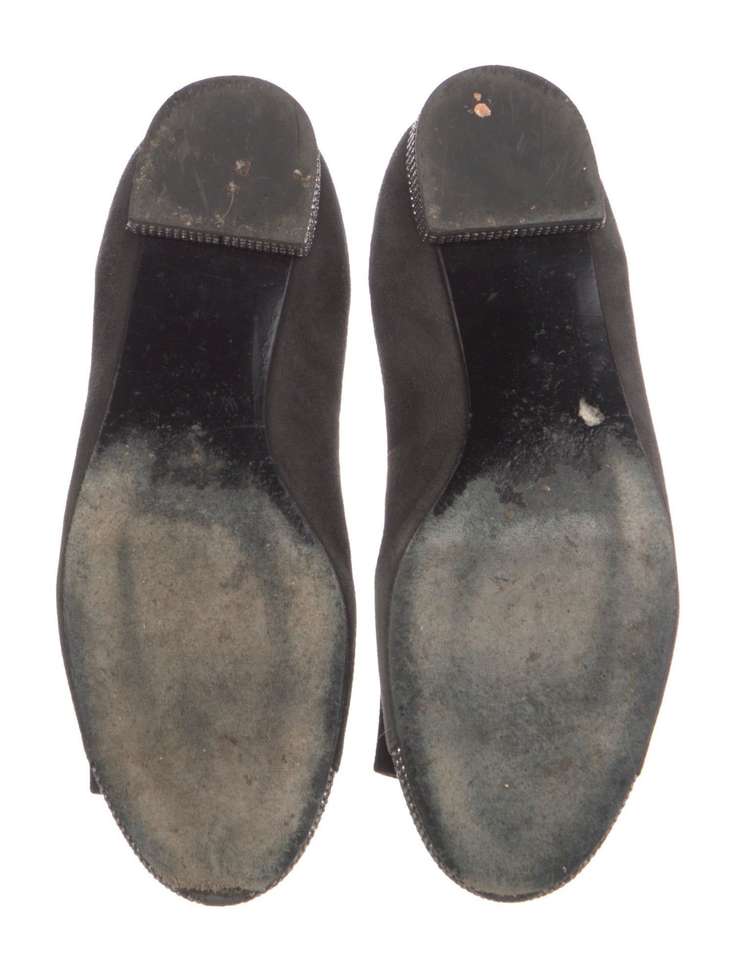 Stuart Weitzman Suede Bow Accents Ballet Flats