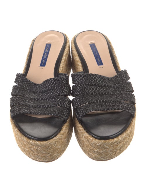 Stuart Weitzman Leather Braided Accents Mules