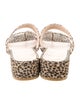 Stuart Weitzman Suede Animal Print Slides