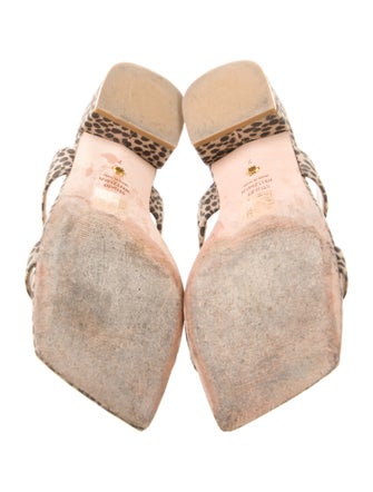 Stuart Weitzman Suede Animal Print Slides