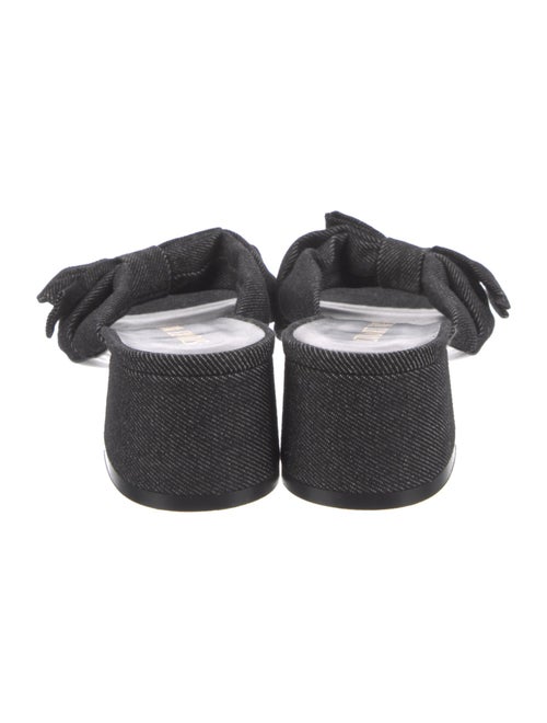 Stuart Weitzman Denim Bow Accents Slides