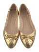 Stuart Weitzman Leather Bow Accents Ballet Flats