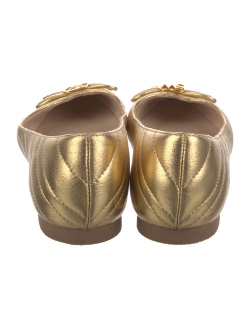 Stuart Weitzman Leather Bow Accents Ballet Flats