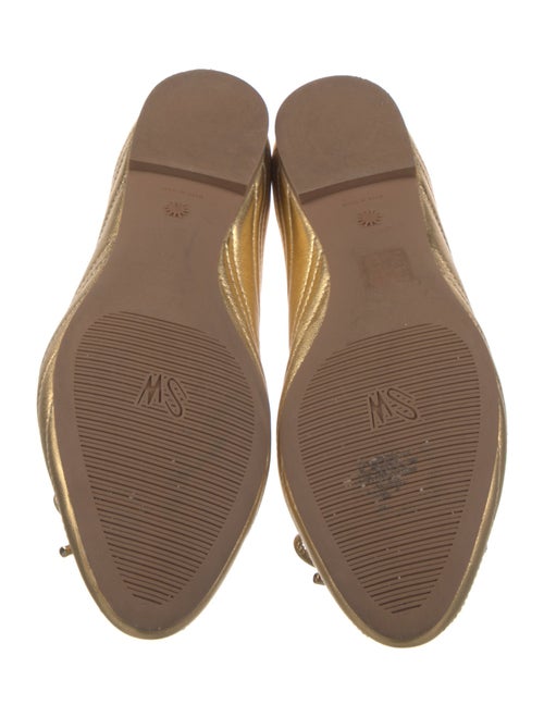 Stuart Weitzman Leather Bow Accents Ballet Flats