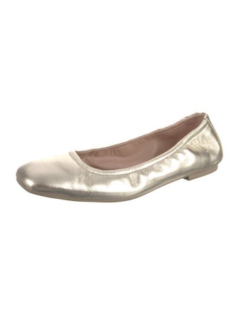 Stuart Weitzman Leather Bow Accents Ballet Flats