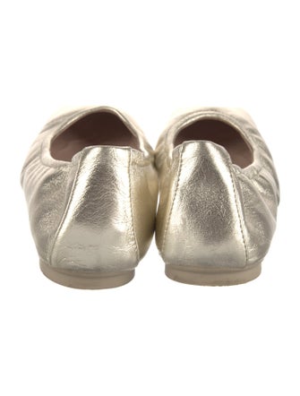 Stuart Weitzman Leather Bow Accents Ballet Flats