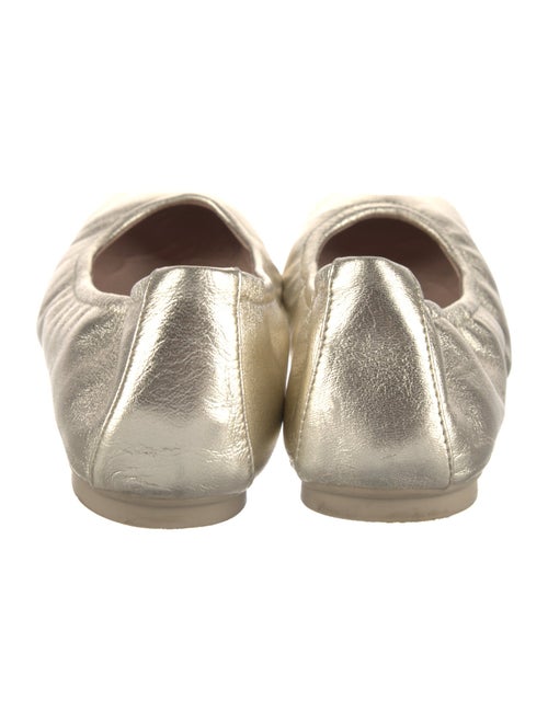 Stuart Weitzman Leather Bow Accents Ballet Flats