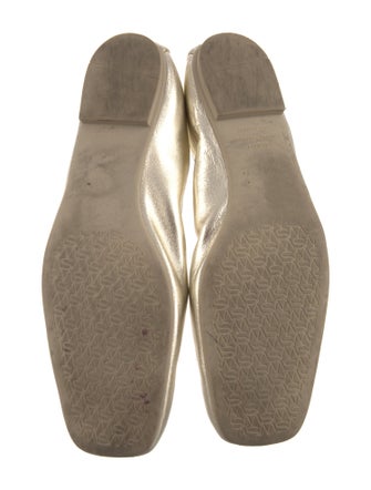 Stuart Weitzman Leather Bow Accents Ballet Flats