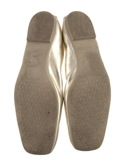Stuart Weitzman Leather Bow Accents Ballet Flats