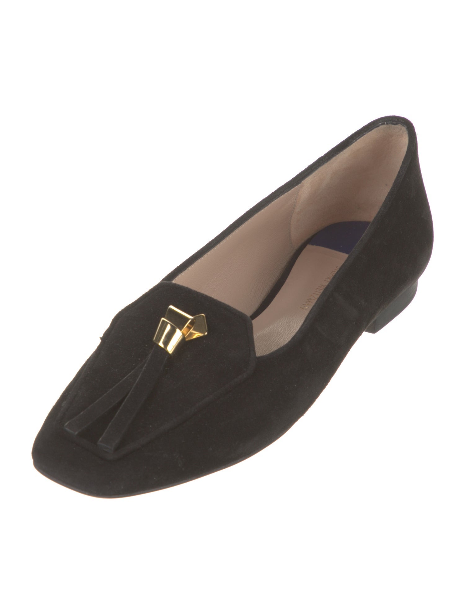 Stuart Weitzman Suede Tassel Accents Loafers