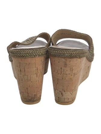 Stuart Weitzman Leather Braided Accents Slides