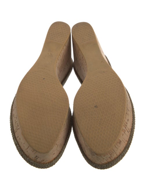 Stuart Weitzman Leather Braided Accents Slides