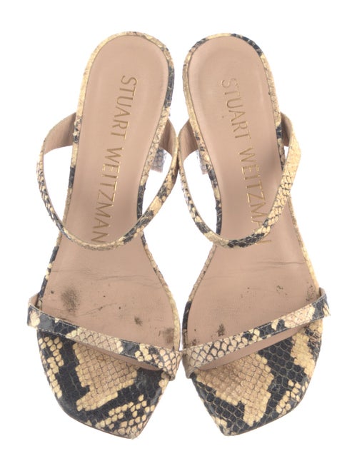 Stuart Weitzman Leather Animal Print Slides