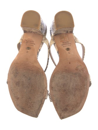 Stuart Weitzman Leather Animal Print Slides