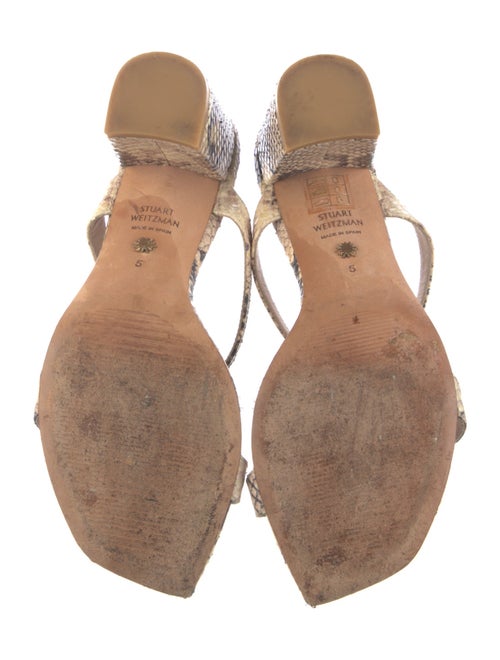 Stuart Weitzman Leather Animal Print Slides