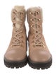 Stuart Weitzman Suede Printed Combat Boots