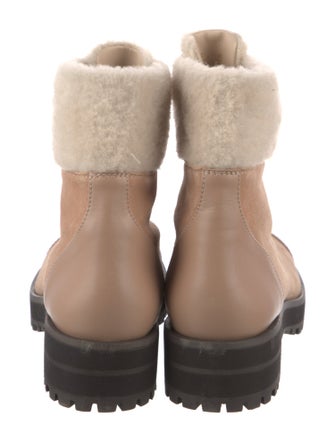 Stuart Weitzman Suede Printed Combat Boots