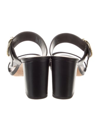 Stuart Weitzman Faux Pearl Accents Leather Slides
