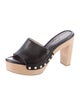 Stuart Weitzman Leather Studded Accents Slides