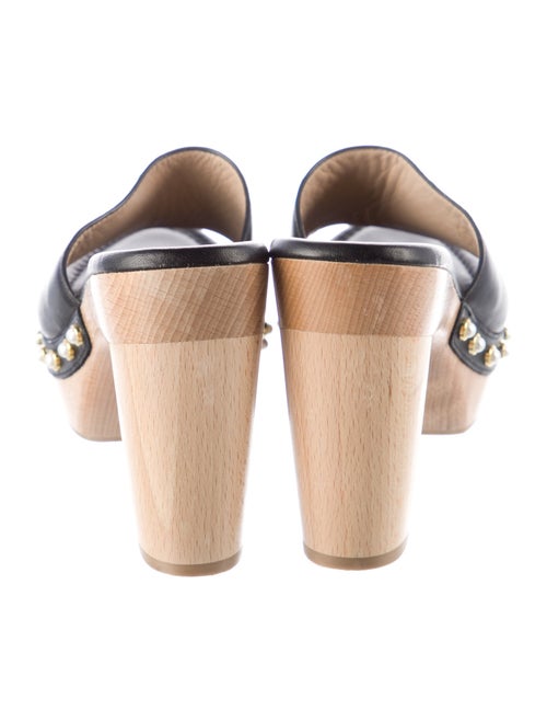 Stuart Weitzman Leather Studded Accents Slides