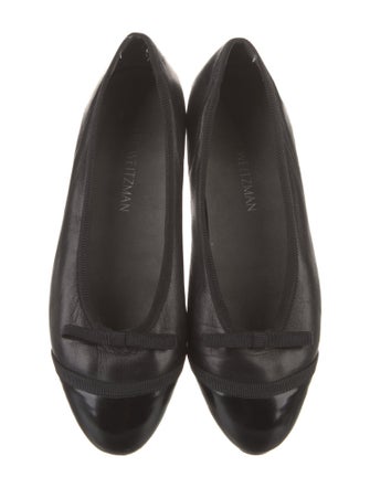 Stuart Weitzman Leather Bow Accents Flats