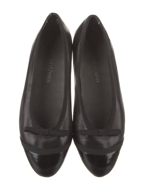 Stuart Weitzman Leather Bow Accents Flats