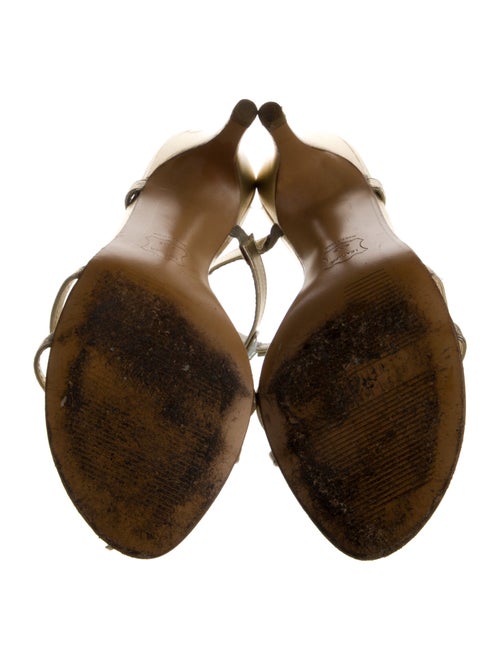 Stuart Weitzman Leather Crystal Embellishments Slides