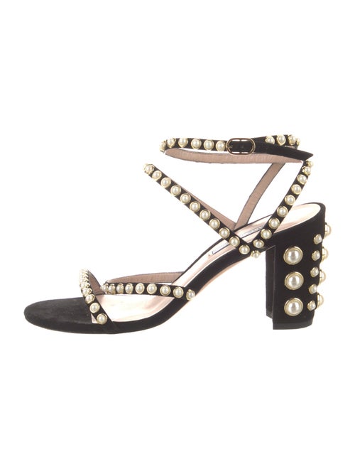 Stuart Weitzman Suede Studded Accents Sandals