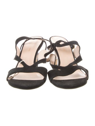 Stuart Weitzman Suede Glitter Accents Gladiator Sandals