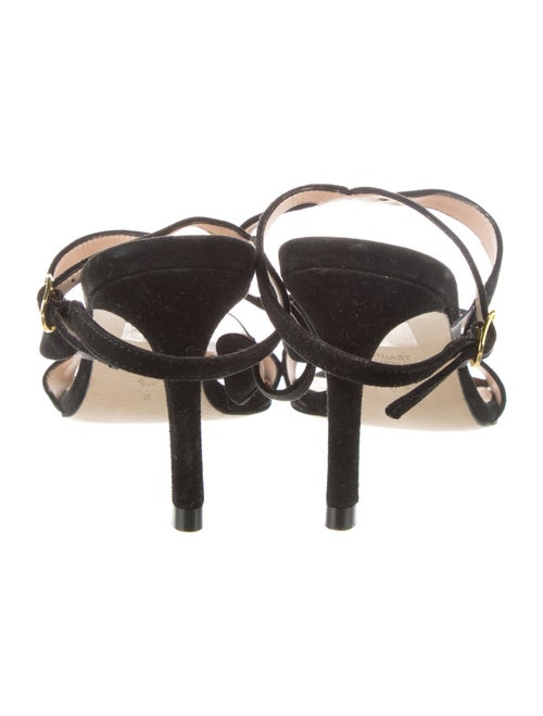 Stuart Weitzman Suede Glitter Accents Gladiator Sandals