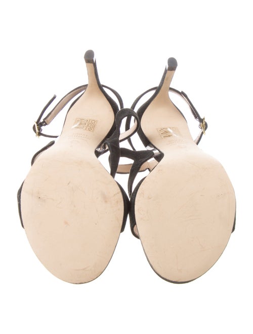 Stuart Weitzman Suede Glitter Accents Gladiator Sandals