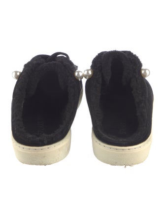 Stuart Weitzman Faux Pearl Accents Suede Sneakers