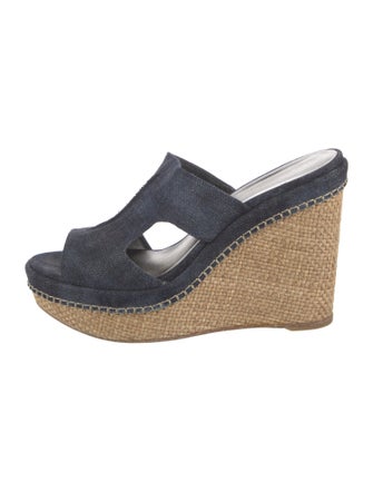 Stuart Weitzman Denim Cutout Accent Espadrilles