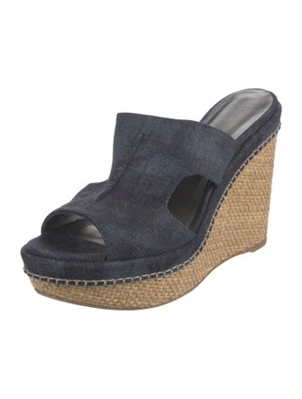 Stuart Weitzman Denim Cutout Accent Espadrilles