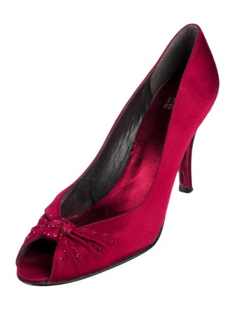 Stuart Weitzman Velvet Crystal Embellishments Pumps